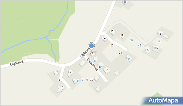 Żeleźnikowa Wielka, Gawrona Józefa, ks., 34, mapa Żeleźnikowa Wielka