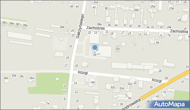 Zgierz, Gałczyńskiego Konstantego Ildefonsa, 20, mapa Zgierz