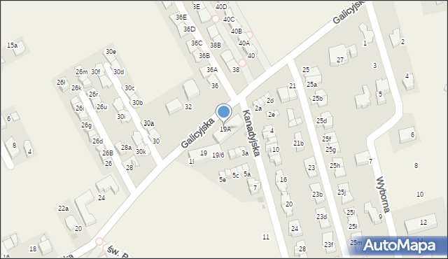 Zielonki, Galicyjska, 19A, mapa Zielonki