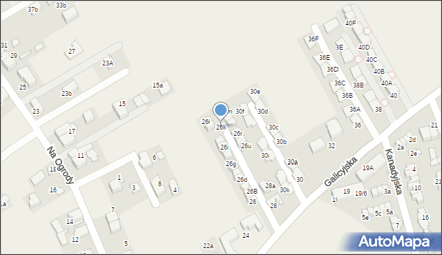 Zielonki, Galicyjska, 26k, mapa Zielonki