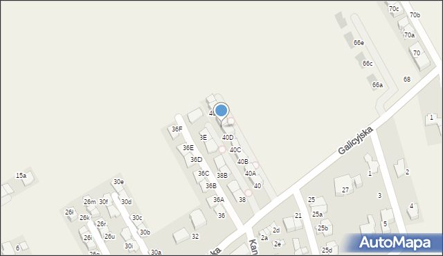 Zielonki, Galicyjska, 40E, mapa Zielonki