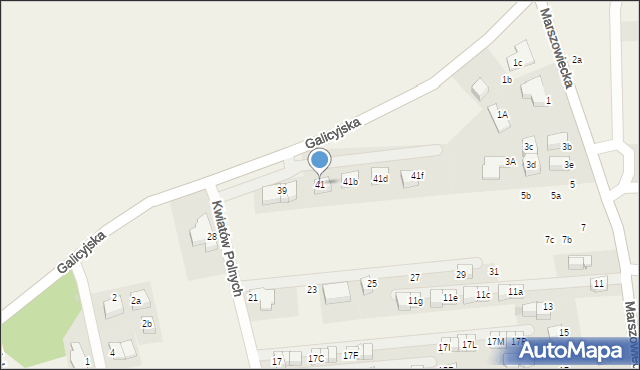 Zielonki, Galicyjska, 41, mapa Zielonki