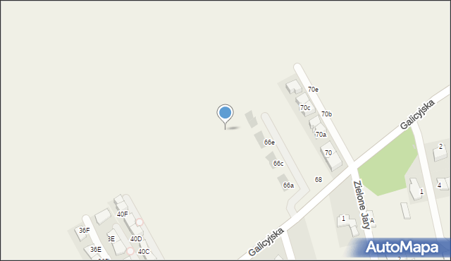 Zielonki, Galicyjska, 62b, mapa Zielonki
