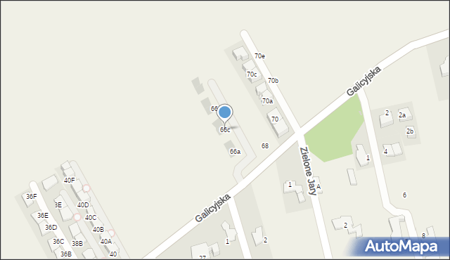 Zielonki, Galicyjska, 66c, mapa Zielonki