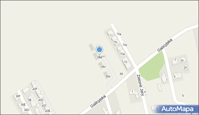 Zielonki, Galicyjska, 66e, mapa Zielonki