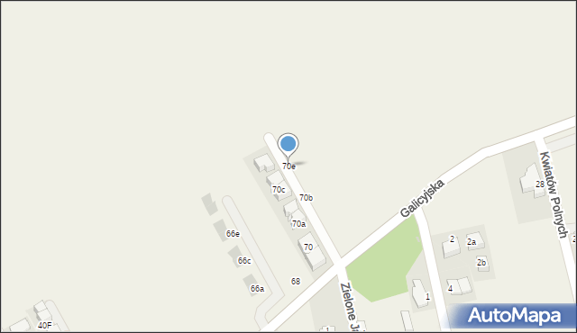 Zielonki, Galicyjska, 70e, mapa Zielonki