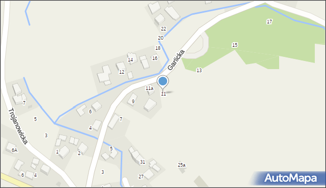 Zielonki, Garlicka, 11, mapa Zielonki