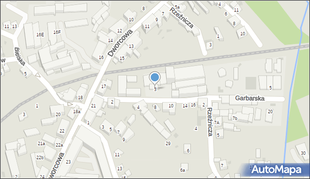 Żywiec, Garbarska, 3, mapa Żywiec
