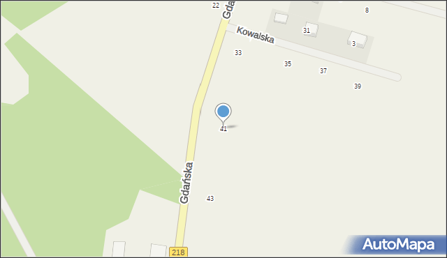 Bieszkowice, Gdańska, 41, mapa Bieszkowice