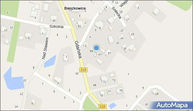 Bieszkowice, Gdańska, 67A, mapa Bieszkowice