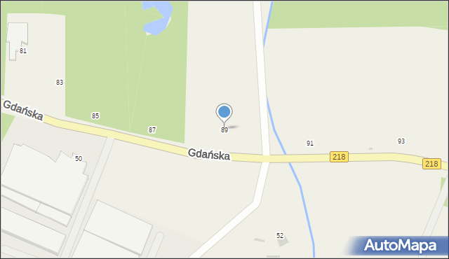 Bieszkowice, Gdańska, 89, mapa Bieszkowice
