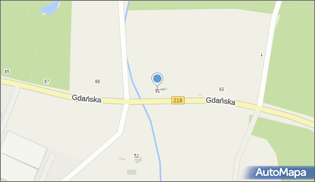 Bieszkowice, Gdańska, 91, mapa Bieszkowice