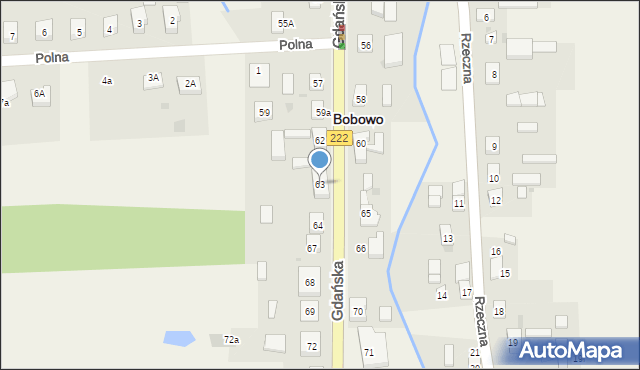 Bobowo, Gdańska, 63, mapa Bobowo