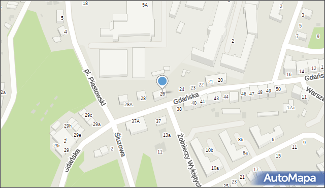 Bolesławiec, Gdańska, 26, mapa Bolesławca