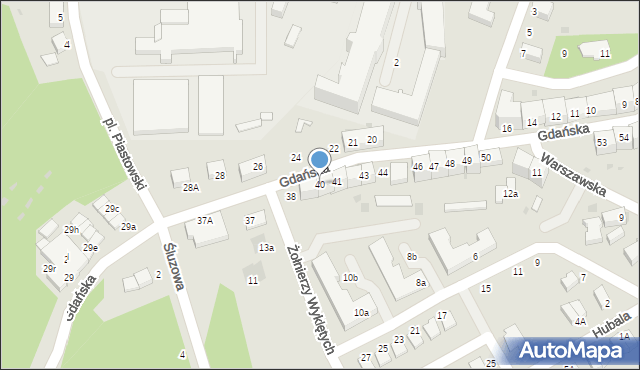 Bolesławiec, Gdańska, 40, mapa Bolesławca