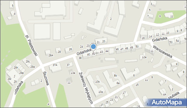 Bolesławiec, Gdańska, 41, mapa Bolesławca
