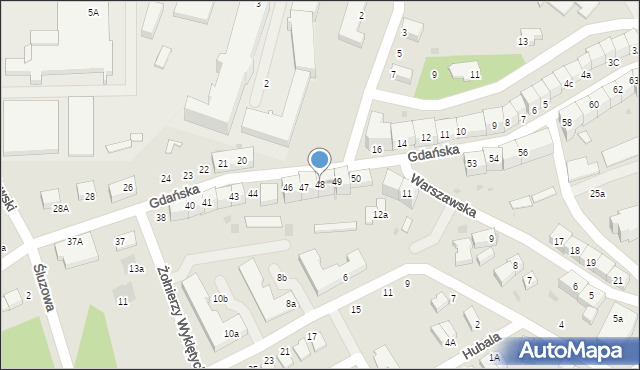 Bolesławiec, Gdańska, 48, mapa Bolesławca