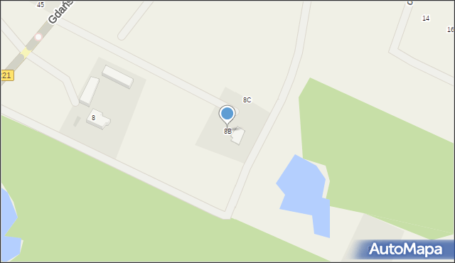 Borowina, Gdańska, 8B, mapa Borowina
