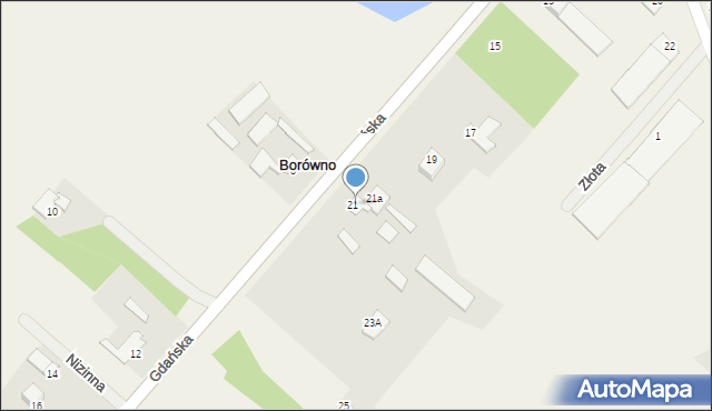 Borówno, Gdańska, 23, mapa Borówno