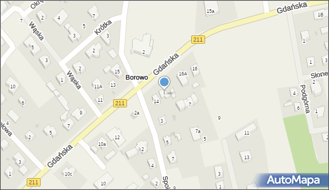 Borowo, Gdańska, 14a, mapa Borowo