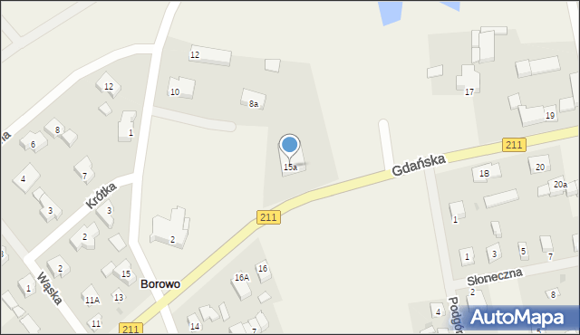 Borowo, Gdańska, 15a, mapa Borowo