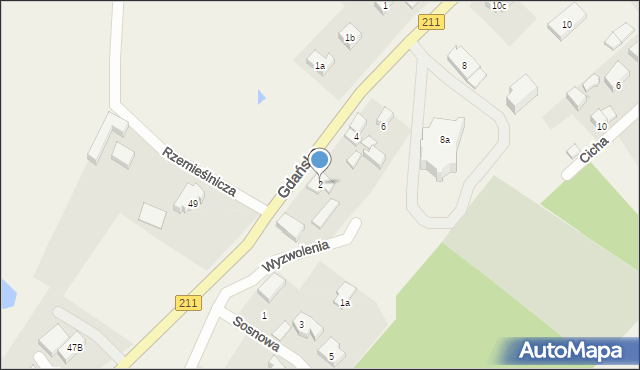 Borowo, Gdańska, 2, mapa Borowo