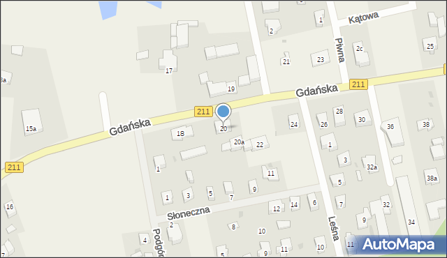 Borowo, Gdańska, 20, mapa Borowo