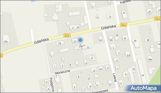 Borowo, Gdańska, 20a, mapa Borowo