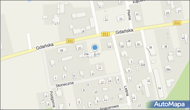 Borowo, Gdańska, 22, mapa Borowo