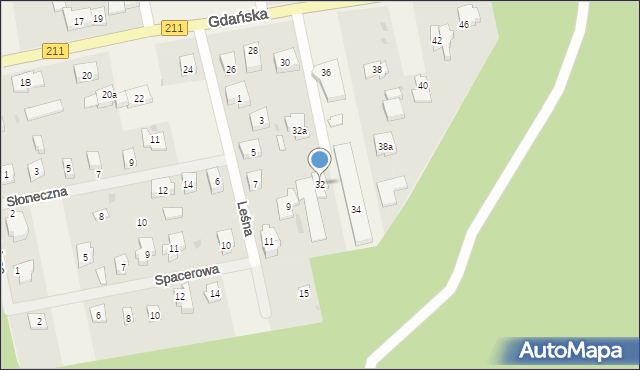 Borowo, Gdańska, 32, mapa Borowo