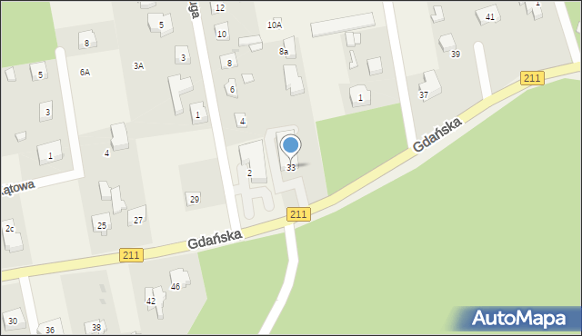 Borowo, Gdańska, 33, mapa Borowo