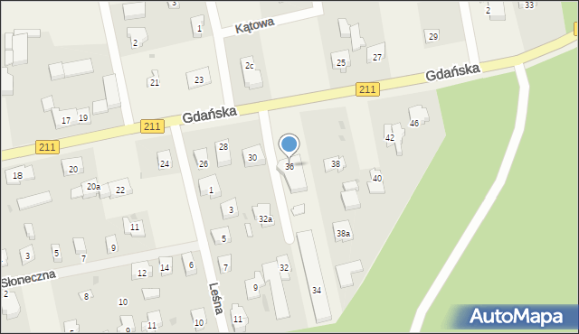 Borowo, Gdańska, 36, mapa Borowo