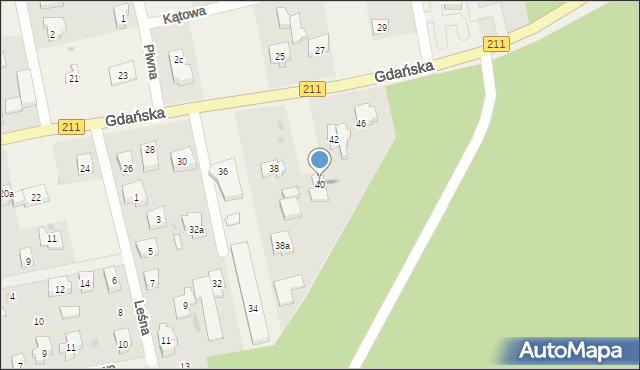 Borowo, Gdańska, 40, mapa Borowo