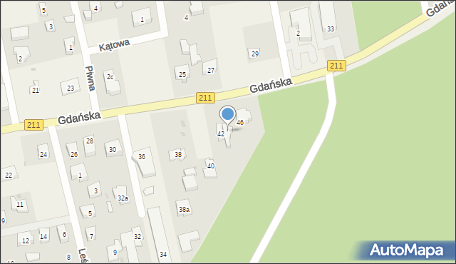 Borowo, Gdańska, 44, mapa Borowo