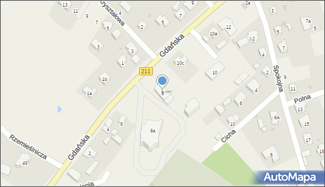 Borowo, Gdańska, 8, mapa Borowo