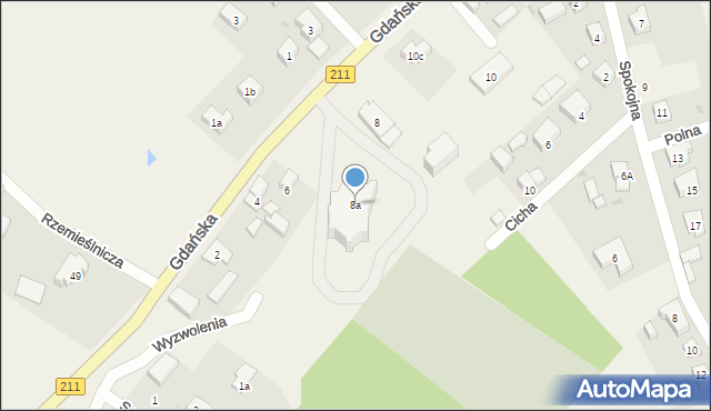 Borowo, Gdańska, 8a, mapa Borowo