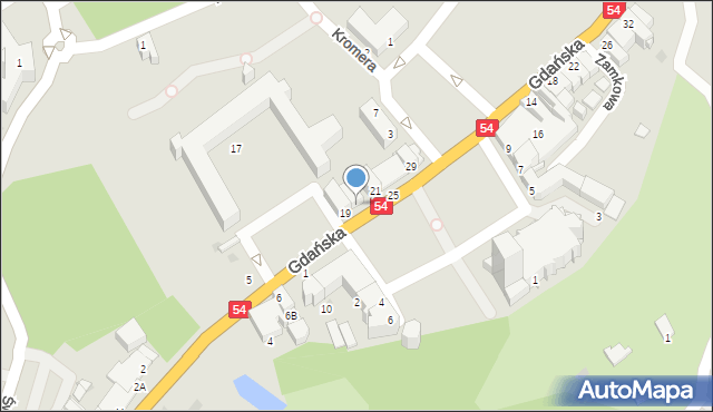 Braniewo, Gdańska, 21a, mapa Braniewo