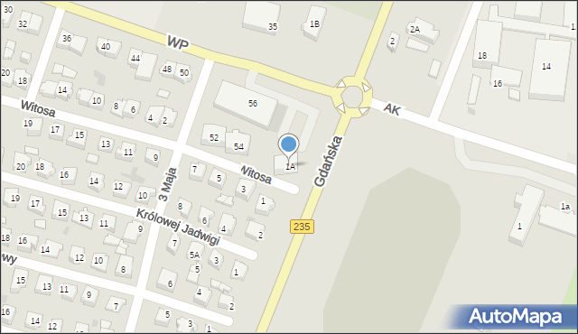 Brusy, Gdańska, 1A, mapa Brusy