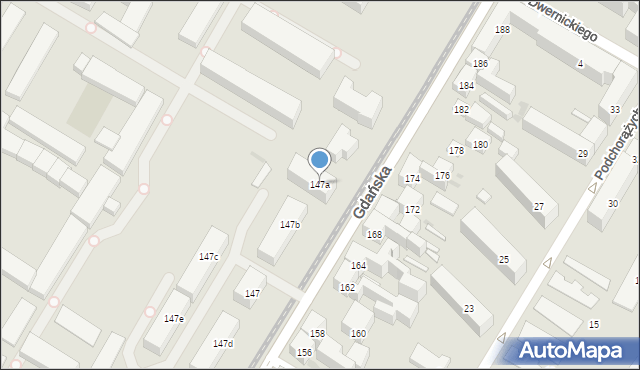 Bydgoszcz, Gdańska, 147a, mapa Bydgoszczy