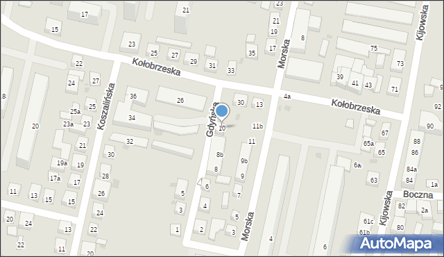 Bydgoszcz, Gdyńska, 10, mapa Bydgoszczy