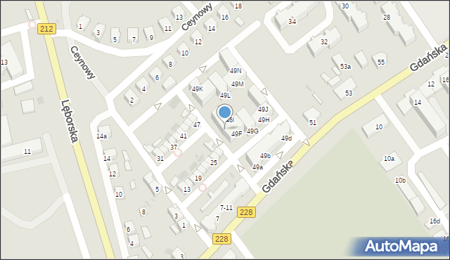 Bytów, Gdańska, 49E, mapa Bytów
