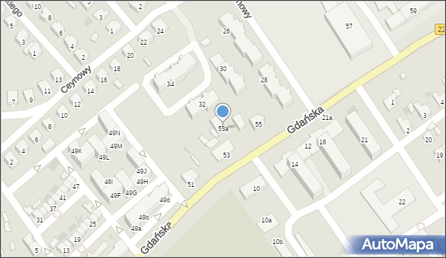 Bytów, Gdańska, 53a, mapa Bytów