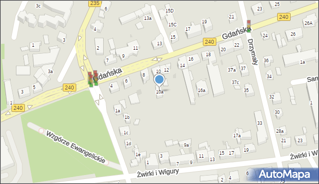 Chojnice, Gdańska, 10a, mapa Chojnic