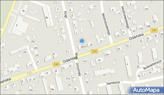 Chojnice, Gdańska, 23, mapa Chojnic