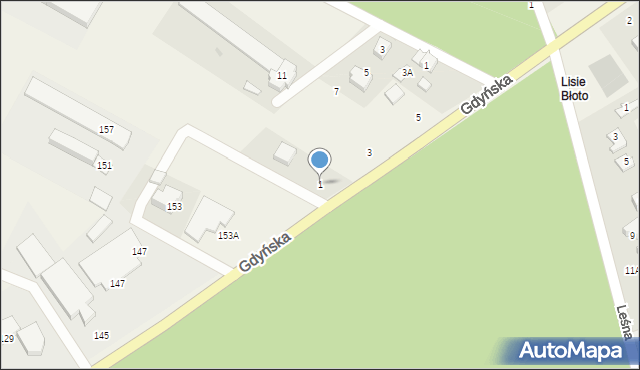 Chwaszczyno, Gdyńska, 1, mapa Chwaszczyno