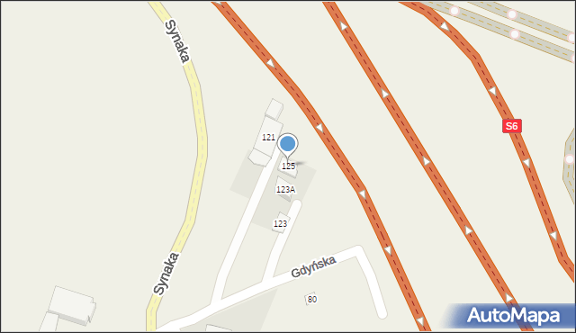 Chwaszczyno, Gdyńska, 125, mapa Chwaszczyno