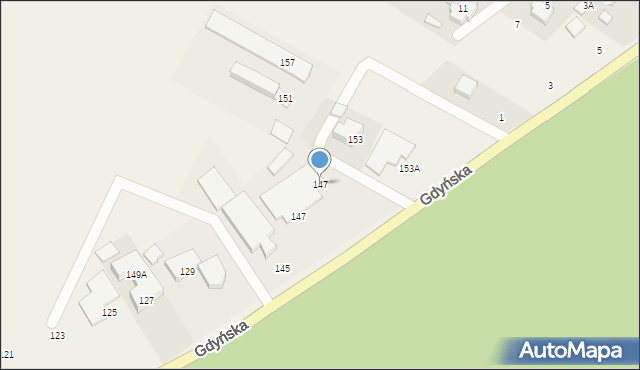 Chwaszczyno, Gdyńska, 147, mapa Chwaszczyno