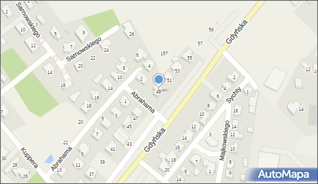 Chwaszczyno, Gdyńska, 49, mapa Chwaszczyno