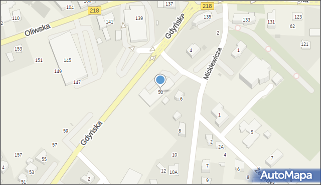 Chwaszczyno, Gdyńska, 50, mapa Chwaszczyno