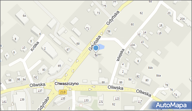 Chwaszczyno, Gdyńska, 54, mapa Chwaszczyno